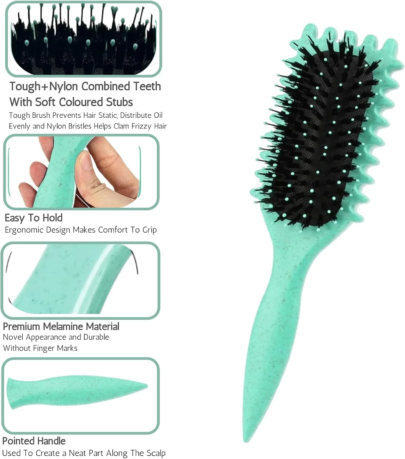 برس فر کننده مو، شانه حالت دهنده موهای فر، برس فر کننده فنری برای باز کردن گره موهای فر، حالت دهی - برس فر کننده برای کاهش کشیدگی مو برای زنان، مردان، دختران، موهای خیس یا برس حالت دهنده مو، برس لبه دار برس فر کننده مو، شانه حالت دهنده موهای فر، برس فر کننده فنری برای باز کردن گره موهای فر، حالت دهی - برس فر کننده برای کاهش کشیدگی مو برای زنان، مردان، دختران، موهای خیس یا برس حالت دهنده مو، برس لبه دار