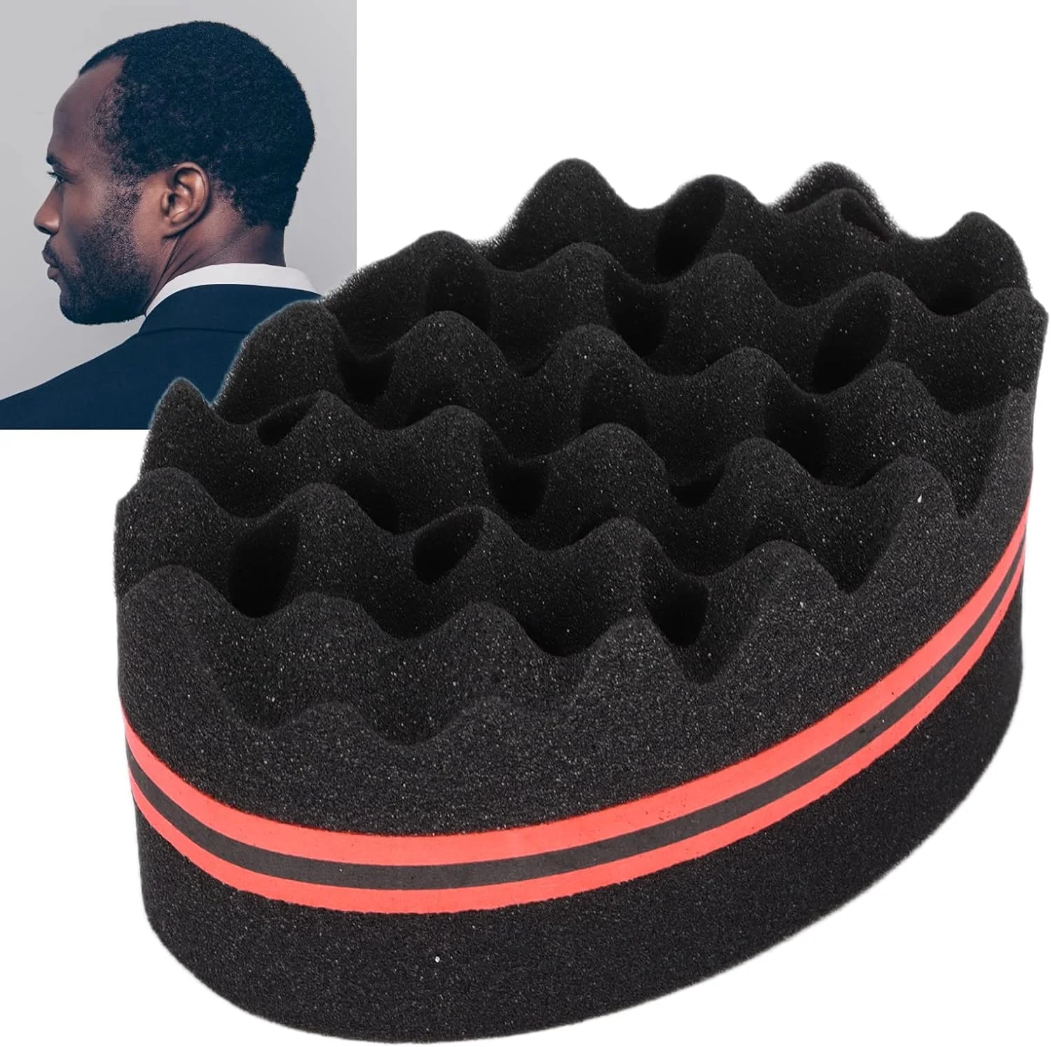 شانه فر کننده مو Cryfokt Afro Coil، اسفنج مو با سوراخ های بزرگ، برس اسفنجی نرم مو، برس اسفنجی مو برای فر کردن موی مردان و زنان