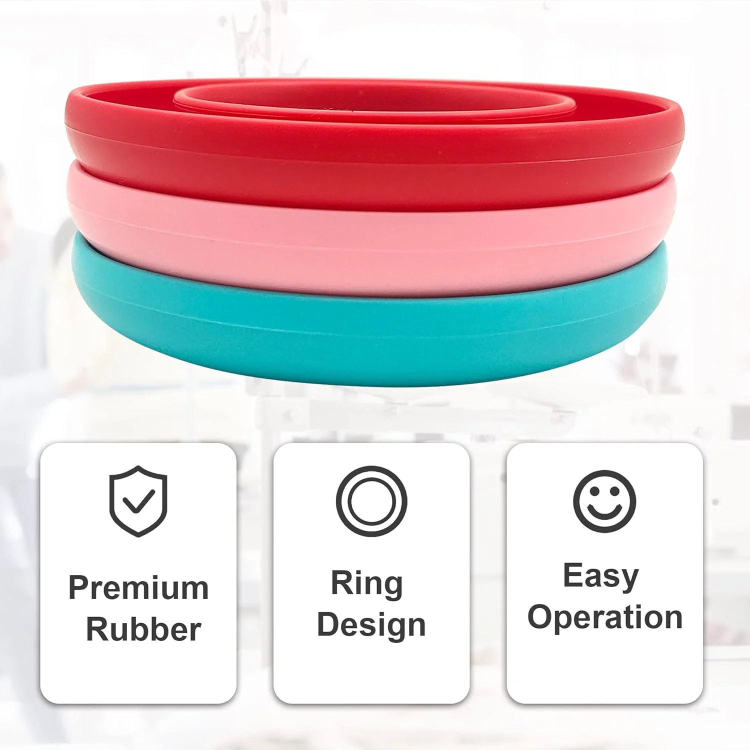 نگهدارنده ماسوره Neatbuddy، بسته 3 عددی، حلقه های ماسوره سیلیکونی، سازمان دهنده ماسوره چرخ خیاطی با رنگ های مختلف و 24 ماسوره شفاف برای لوازم خیاطی روزانه (قرمز، صورتی و آبی روشن) نگهدارنده ماسوره Neatbuddy، بسته 3 عددی، حلقه های ماسوره سیلیکونی، سازمان دهنده ماسوره چرخ خیاطی با رنگ های مختلف و 24 ماسوره شفاف برای لوازم خیاطی روزانه (قرمز، صورتی و آبی روشن)
