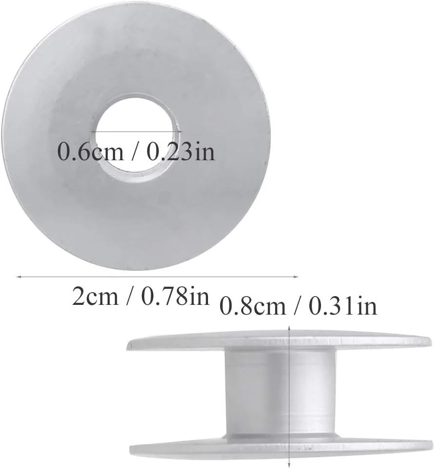 NDNCZDHC 100pcs Bobbins, 0.8" Metal Bobbins for Industrial Sewing Machine, Aluminium Oxide Sewing Machine Bobbins NDNCZDHC 100pcs Bobbins, 0.8" Metal Bobbins for Industrial Sewing Machine, Aluminium Oxide Sewing Machine Bobbins