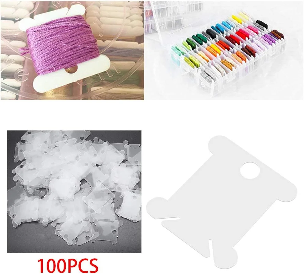 NDNCZDHC 100 عدد قرقره نخ دندان با 1 عدد قرقره پیچ، قرقره پیچ نخ گلدوزی پلاستیکی برای نگهداری خیاطی، کارت های سازمان دهنده نخ NDNCZDHC 100 عدد قرقره نخ دندان با 1 عدد قرقره پیچ، قرقره پیچ نخ گلدوزی پلاستیکی برای نگهداری خیاطی، کارت های سازمان دهنده نخ