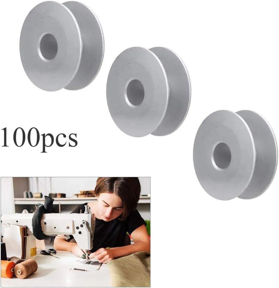 NDNCZDHC 100pcs Bobbins, 0.8" Metal Bobbins for Industrial Sewing Machine, Aluminium Oxide Sewing Machine Bobbins NDNCZDHC 100pcs Bobbins, 0.8" Metal Bobbins for Industrial Sewing Machine, Aluminium Oxide Sewing Machine Bobbins