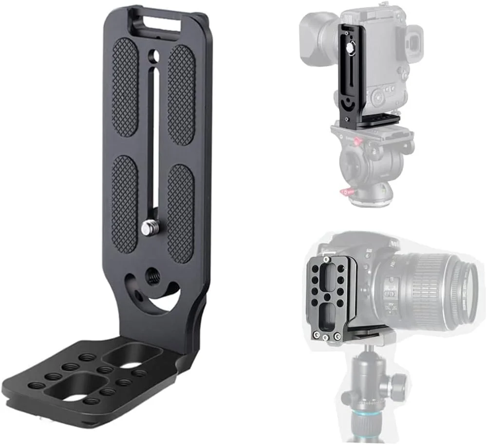 صفحه رهاسازی سریع L شکل دوربین DSLR کاست ویو، تعویض عمودی و افقی، سازگار با سه پایه Canon/Nikon/Sony/DJI/Osmo/Ronin/Zhiyun Stabilizer، تک پایه سه پایه