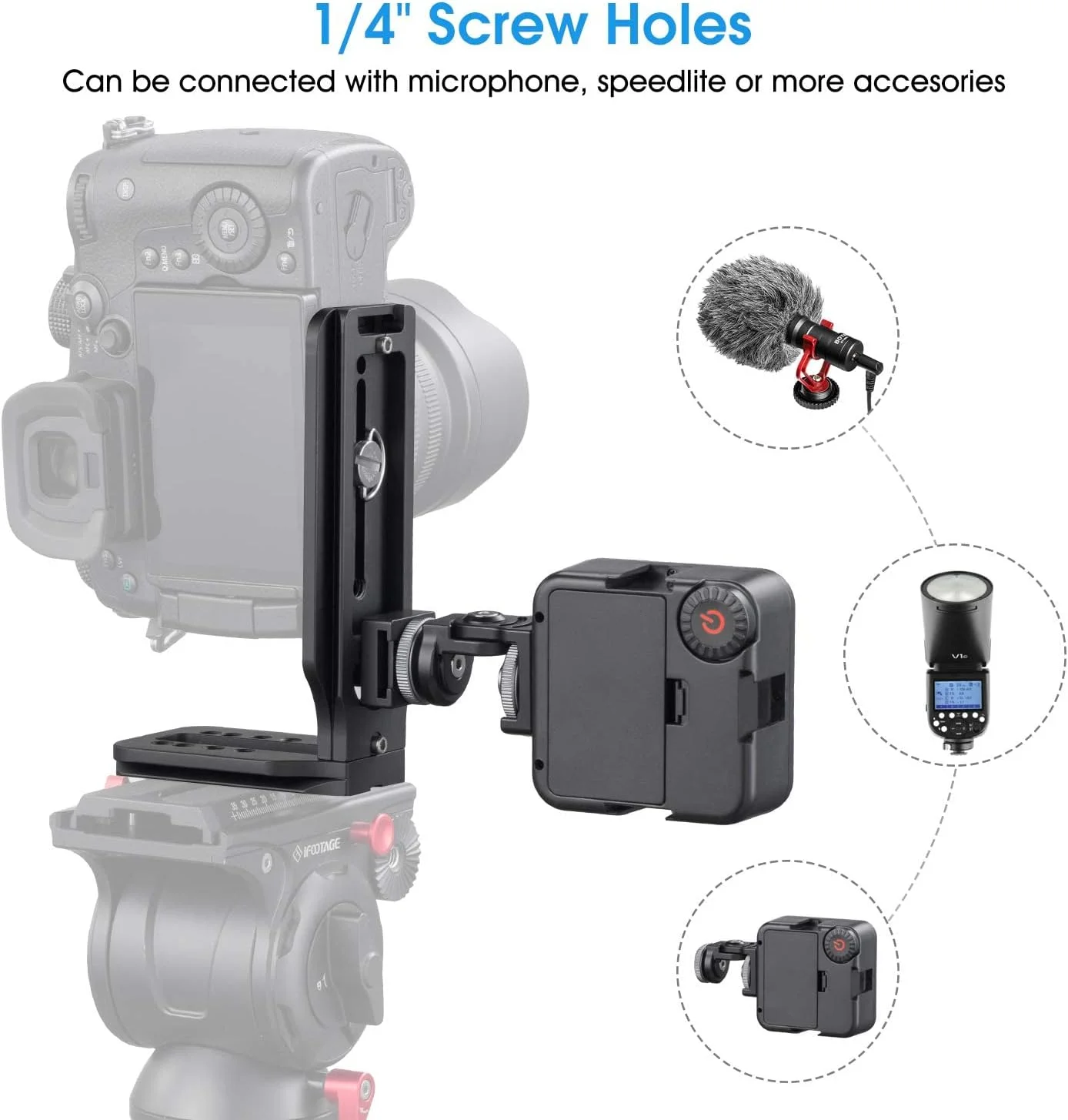 صفحه رهاسازی سریع L شکل دوربین DSLR کاست ویو، تعویض عمودی و افقی، سازگار با سه پایه Canon/Nikon/Sony/DJI/Osmo/Ronin/Zhiyun Stabilizer، تک پایه سه پایه صفحه رهاسازی سریع L شکل دوربین DSLR کاست ویو، تعویض عمودی و افقی، سازگار با سه پایه Canon/Nikon/Sony/DJI/Osmo/Ronin/Zhiyun Stabilizer، تک پایه سه پایه