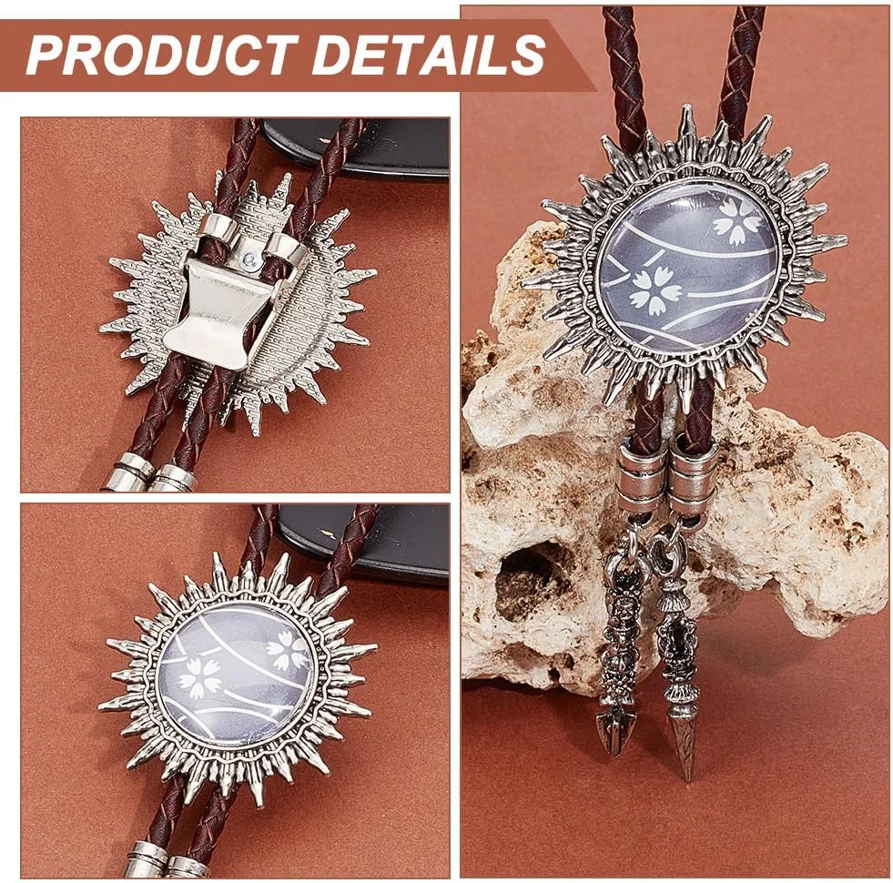 NBEADS 6 عدد سگک کراوات بولو، 6 مدل گیره های کشویی آلیاژ تبتی، تنظیمات پایه نگین دار، مناسب برای ساخت کراوات بولو، نقره ای عتیقه NBEADS 6 عدد سگک کراوات بولو، 6 مدل گیره های کشویی آلیاژ تبتی، تنظیمات پایه نگین دار، مناسب برای ساخت کراوات بولو، نقره ای عتیقه