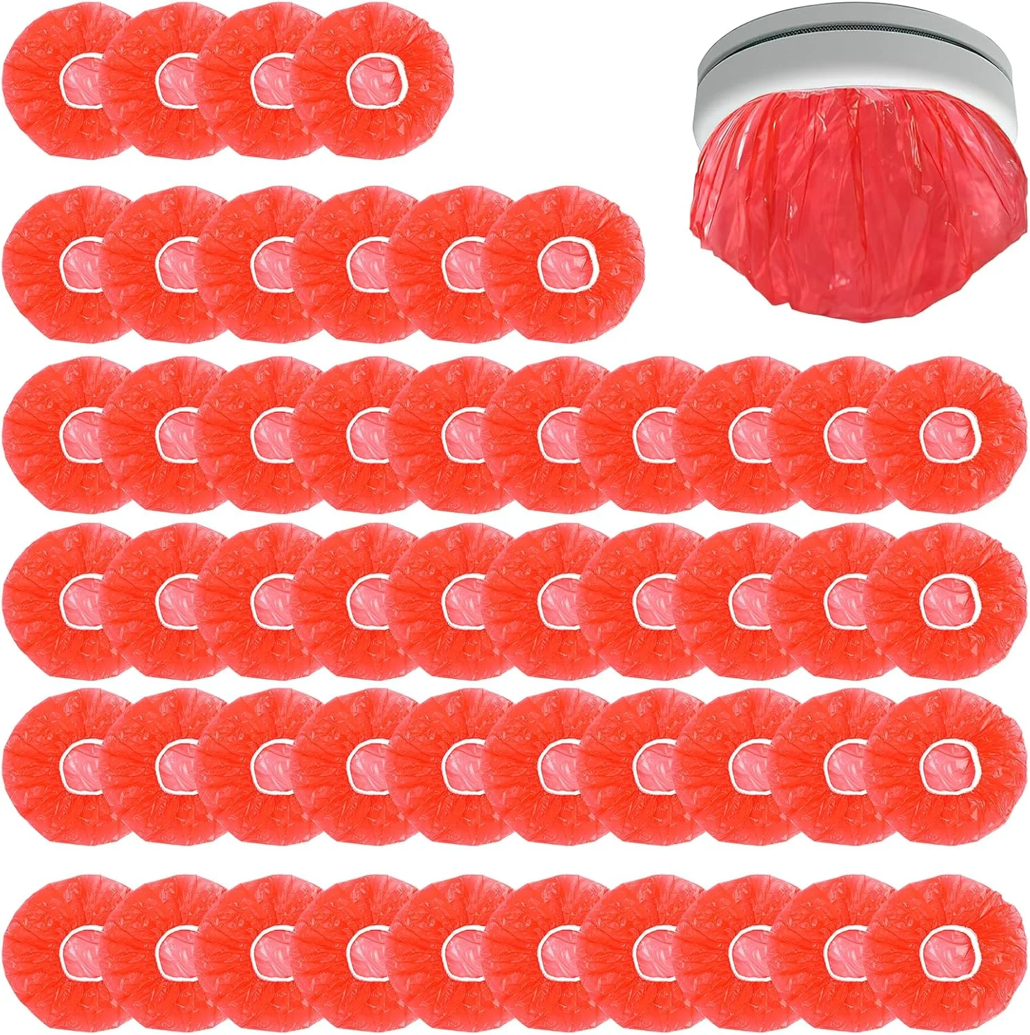 کاور محافظ دتکتور دود، درپوش پلاستیکی کشسان برای محافظت از آلارم های دود در طول بازسازی و دکوراسیون ساختمان های تجاری، خانه، آشپزخانه، پخت و پز (50 عدد/قرمز) کاور محافظ دتکتور دود، درپوش پلاستیکی کشسان برای محافظت از آلارم های دود در طول بازسازی و دکوراسیون ساختمان های تجاری، خانه، آشپزخانه، پخت و پز (50 عدد/قرمز)