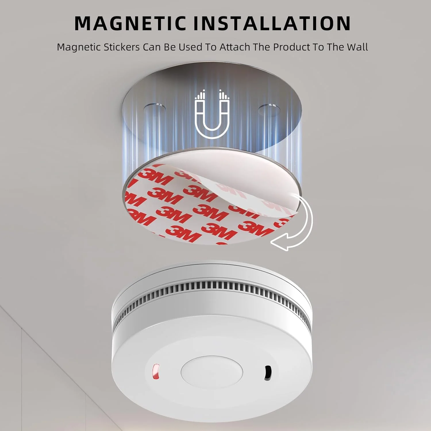 آشکارساز دود، نگهدارنده مغناطیسی، آلارم آتش با باتری 10 ساله، پدهای چسبنده قوی 3M برای نگهداری ایمن، آشکارساز آتش حساس مستقل، دارای گواهینامه DIN EN 14604، بسته 3 عددی آشکارساز دود، نگهدارنده مغناطیسی، آلارم آتش با باتری 10 ساله، پدهای چسبنده قوی 3M برای نگهداری ایمن، آشکارساز آتش حساس مستقل، دارای گواهینامه DIN EN 14604، بسته 3 عددی