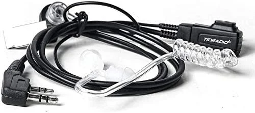 گوشی واکی تاکی TIDRADIO با میکروفون (شامل قالب گوش و سری گوشی) هدست لوله صوتی 2 پین TD-M8s TD-V2 Retevis H-777 RT21 RT22 RT68 Baofeng UV-5R BF-888S رادیو 2 طرفه (بسته 10 عددی)