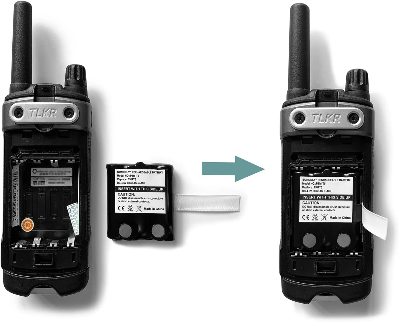 باتری SUNDELY® برای رادیو موتورولا XT180 TLKR T80 Extreme T81 Hunter T61 T60 T50 T9 T8 T7 T6 T5 T4 T3 XTB446 XTK446 XTR446 واکی تاکی IXNN4002A 800mAh 4.8V قابل شارژ Ni-MH AAA (2 عدد)