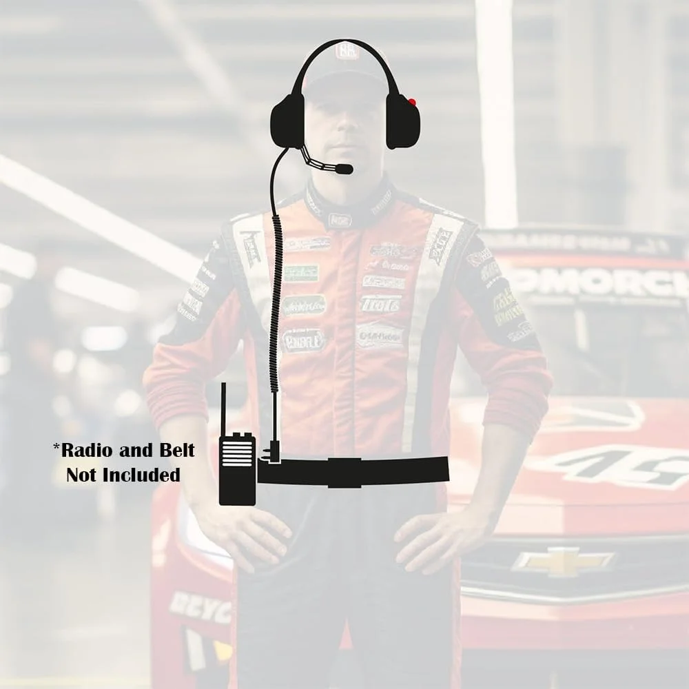 هدست پشت گردنی کاهش نویز رادیوهای Rugged به همراه کابل آداپتور برای رادیوهای دو طرفه مسابقه ای سازگار با Baofeng UV-5R Retevis RT68 RA89 RA79 F8HP 5RM RH5R V3 R1 GMR2 RDH16 و Kenwood