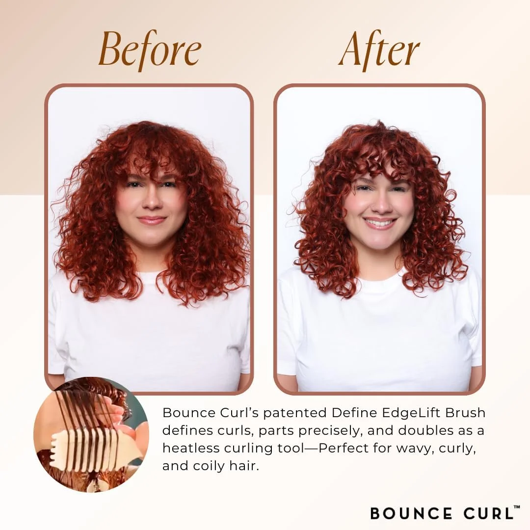 برس حالت دهنده Bounce Curl Define EdgeLift، ابزار 5 در 1 برای فر، موج و حلقه های موی خوش حالت و بدون وز - صورتی برس حالت دهنده Bounce Curl Define EdgeLift، ابزار 5 در 1 برای فر، موج و حلقه های موی خوش حالت و بدون وز - صورتی