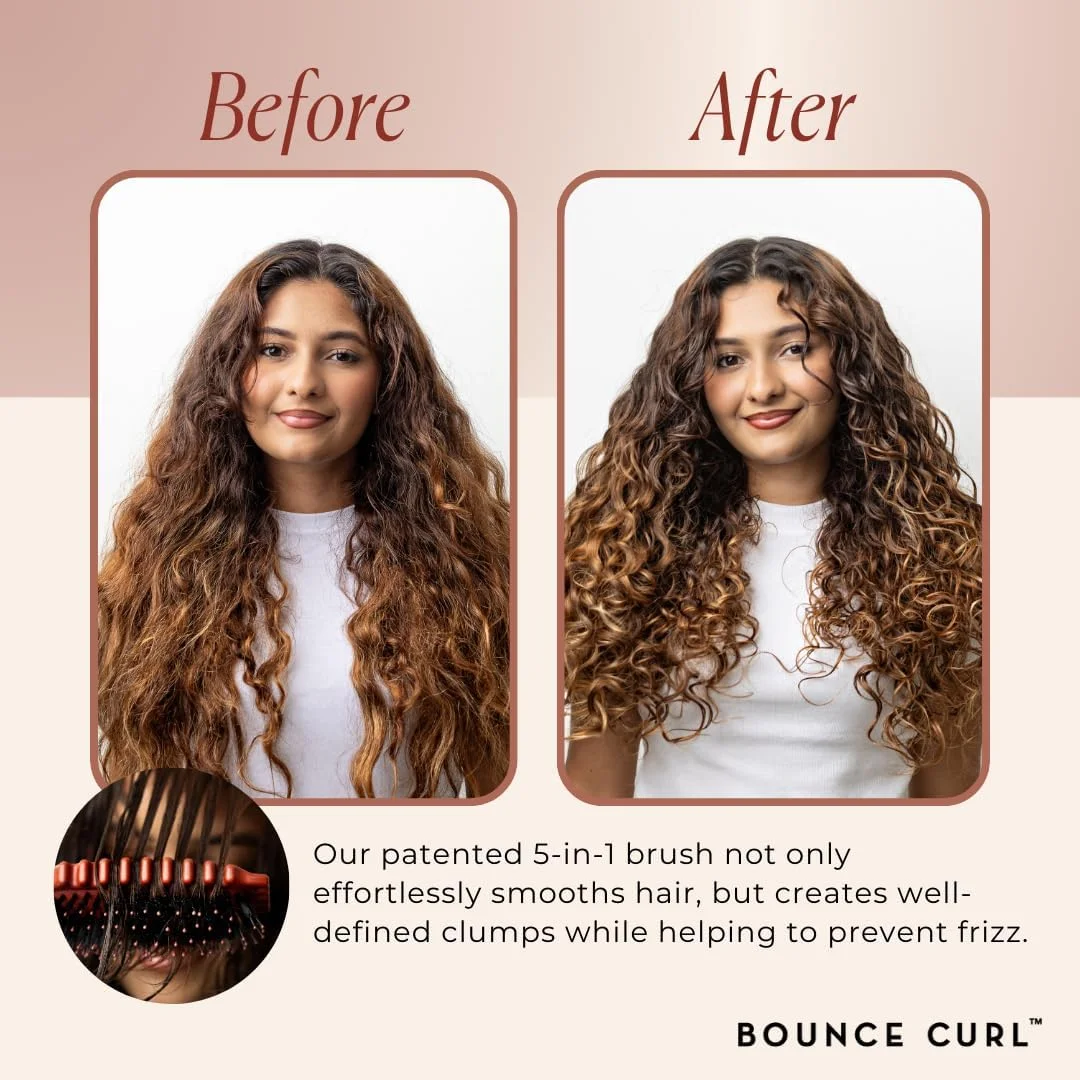 برس حالت دهنده Bounce Curl Define EdgeLift، ابزار 5 در 1 برای فر، موج و حلقه های موی خوش حالت و بدون وز - صورتی برس حالت دهنده Bounce Curl Define EdgeLift، ابزار 5 در 1 برای فر، موج و حلقه های موی خوش حالت و بدون وز - صورتی