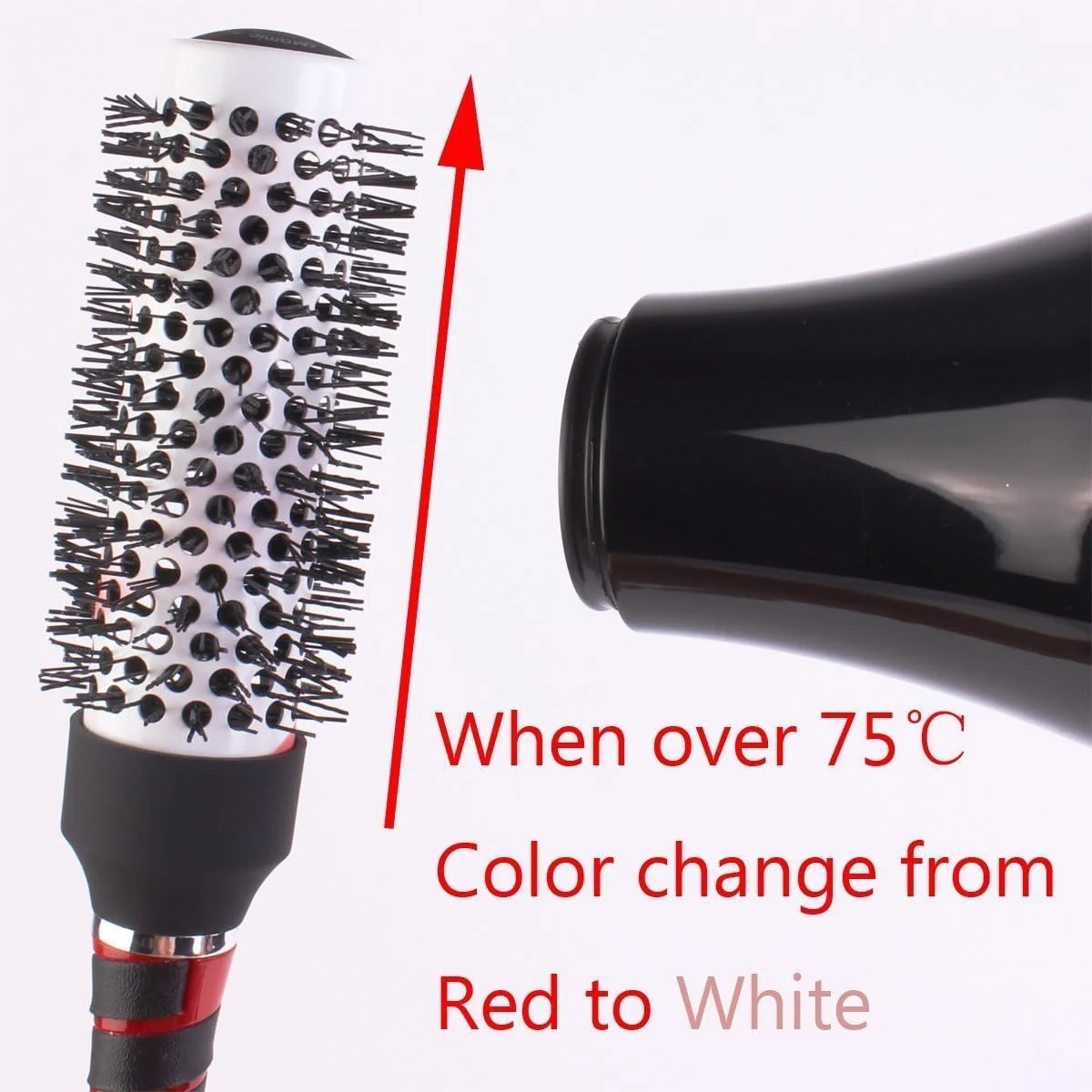 ست برس حرارتی گرد سشوار، برس حالت دهنده و فر کننده موی نانو سرامیکی و یونی حرفه ای، 5 سایز مختلف