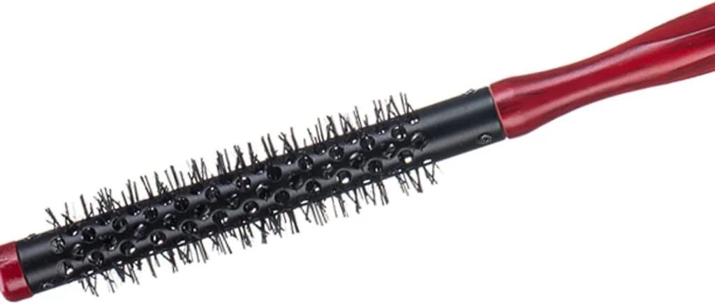 برس مو گرد آلومینیومی با دندانه های نایلونی، برس مو غلطکی برای خشک کردن، فر کردن و صاف کردن مو، سایز 2# 12mm