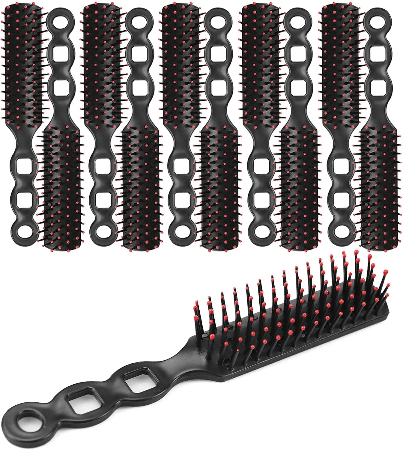 برس مو BIGTHREE، بسته 10 عددی برس مو برای افراد بی خانمان، برس تهویه دار برای زنان و مردان، برس موی بسته بندی شده جداگانه مناسب برای پناهگاه بی خانمان ها، هتل، خانه سالمندان، خیریه، کلیسا