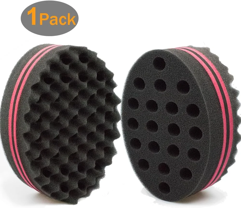 اسفنج مجیک توئیست مو BHEART، دو طرفه، مناسب برای بافت آفریقایی، فر کردن مو، اسفنج آرایشگری برای فر کردن مو، برس اسفنجی فومی برای مردان و زنان، اسفنج موج مو با سوراخ های بزرگ و کوچک برای پسران و دختران با موهای بلند و کوتاه، 1 عدد