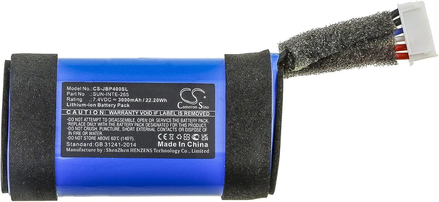 باتری جایگزین برای JBL PartyBox On-The-Go، مناسب برای SUN-INTE-265، 3000mAh/22.20Wh