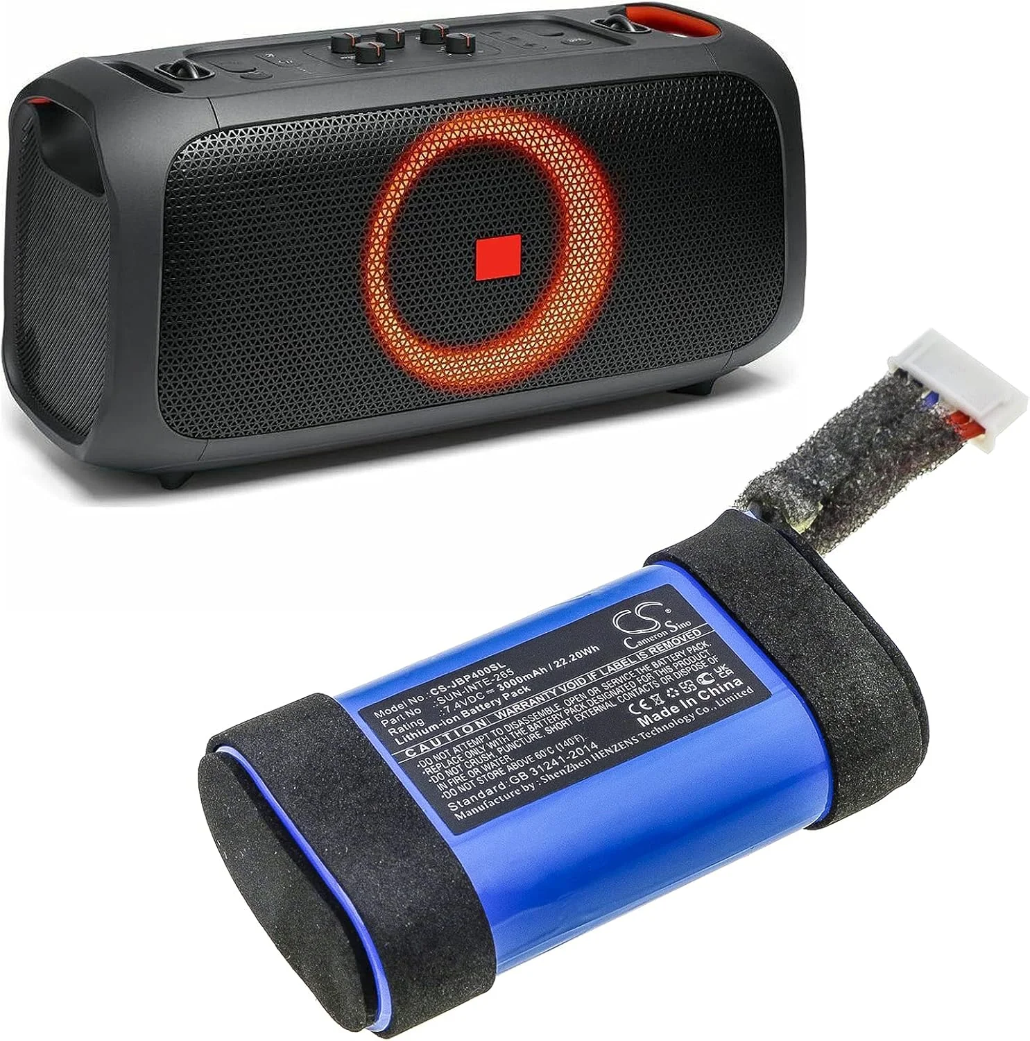 باتری جایگزین برای JBL PartyBox On-The-Go، مناسب برای SUN-INTE-265، 3000mAh/22.20Wh