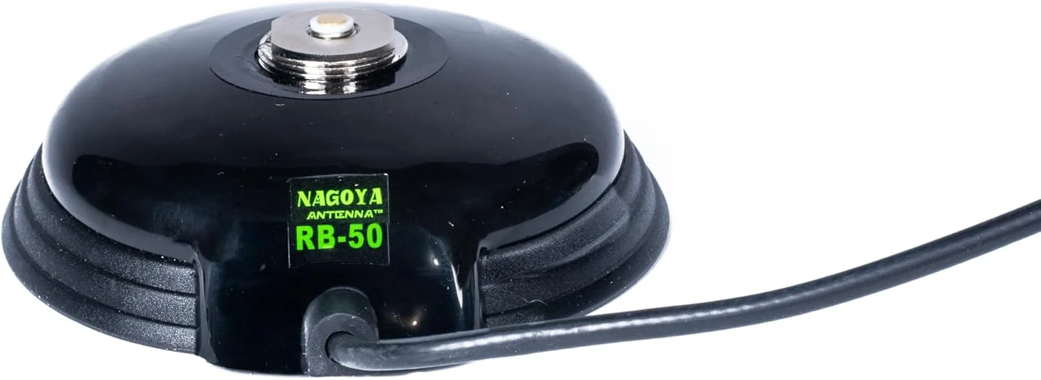 پایه آهنربایی NMO یونیورسال سنگین ناگویا مدل RB-50، شامل 18 فوت کابل RG-58A/U با کانکتور PL-259 (شامل درپوش باران NMO)