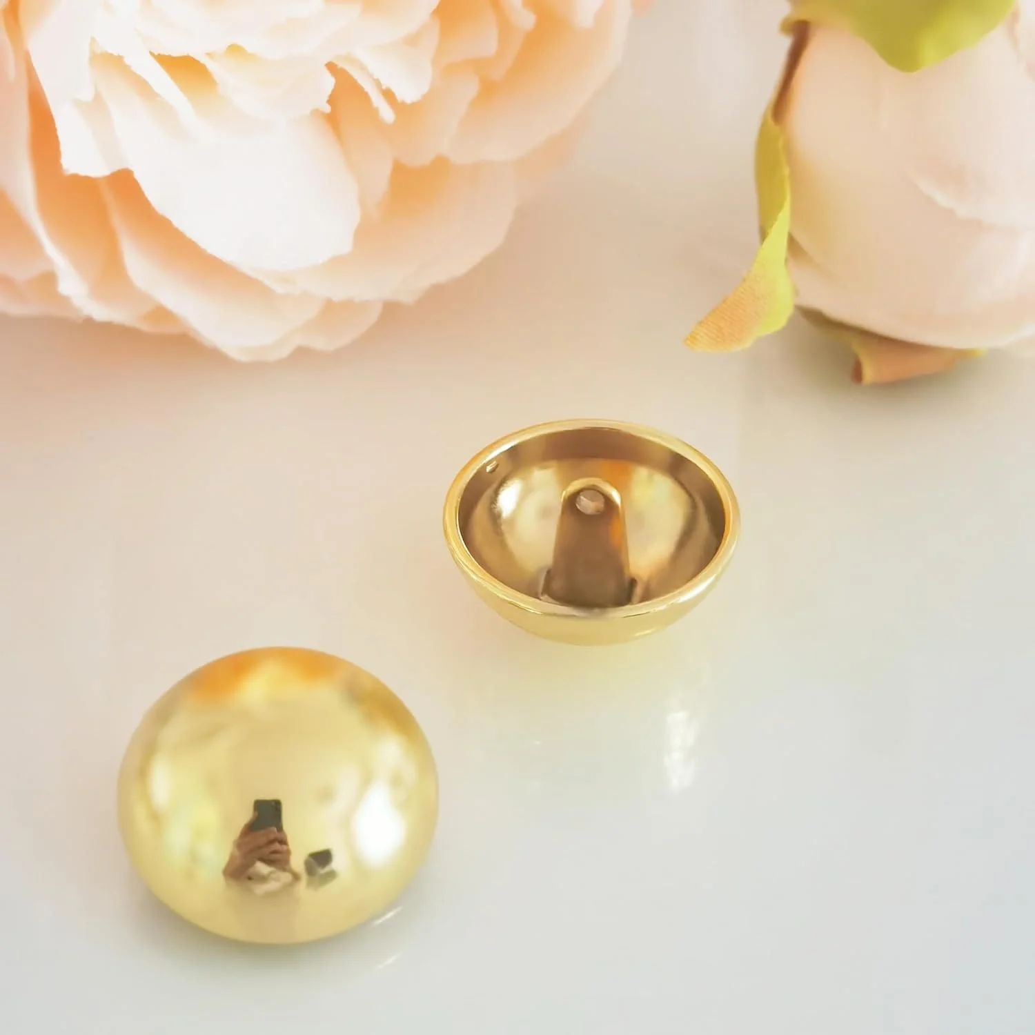 10PCS Round Mushroom Buttons Metal Suit Jacket Buttons Gold Brass Coat Sewing Buttons for Hand Sewing Decoration DIY (20mm 13/16")