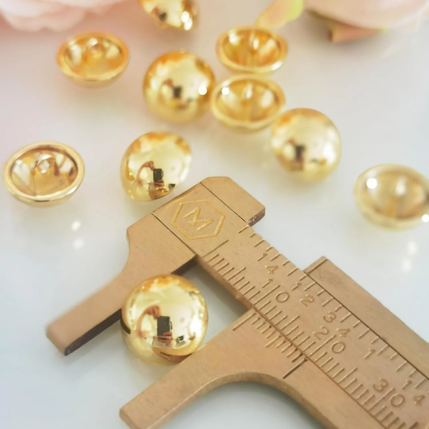 10PCS Round Mushroom Buttons Metal Suit Jacket Buttons Gold Brass Coat Sewing Buttons for Hand Sewing Decoration DIY (20mm 13/16")