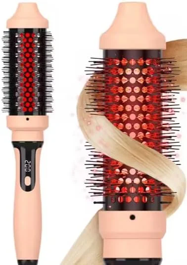 برس حرارتی گرد مادون قرمز 45 میلی متری Beauty Lovers برای داشتن موهایی صاف، درخشان و حالت دار، برس گرد حرارتی 200 درجه سانتیگراد برای فر کردن و صاف کردن مو، صورتی