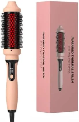 برس حرارتی گرد مادون قرمز 45 میلی متری Beauty Lovers برای داشتن موهایی صاف، درخشان و حالت دار، برس گرد حرارتی 200 درجه سانتیگراد برای فر کردن و صاف کردن مو، صورتی