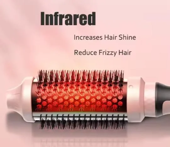 برس حرارتی گرد مادون قرمز 45 میلی متری Beauty Lovers برای داشتن موهایی صاف، درخشان و حالت دار، برس گرد حرارتی 200 درجه سانتیگراد برای فر کردن و صاف کردن مو، صورتی