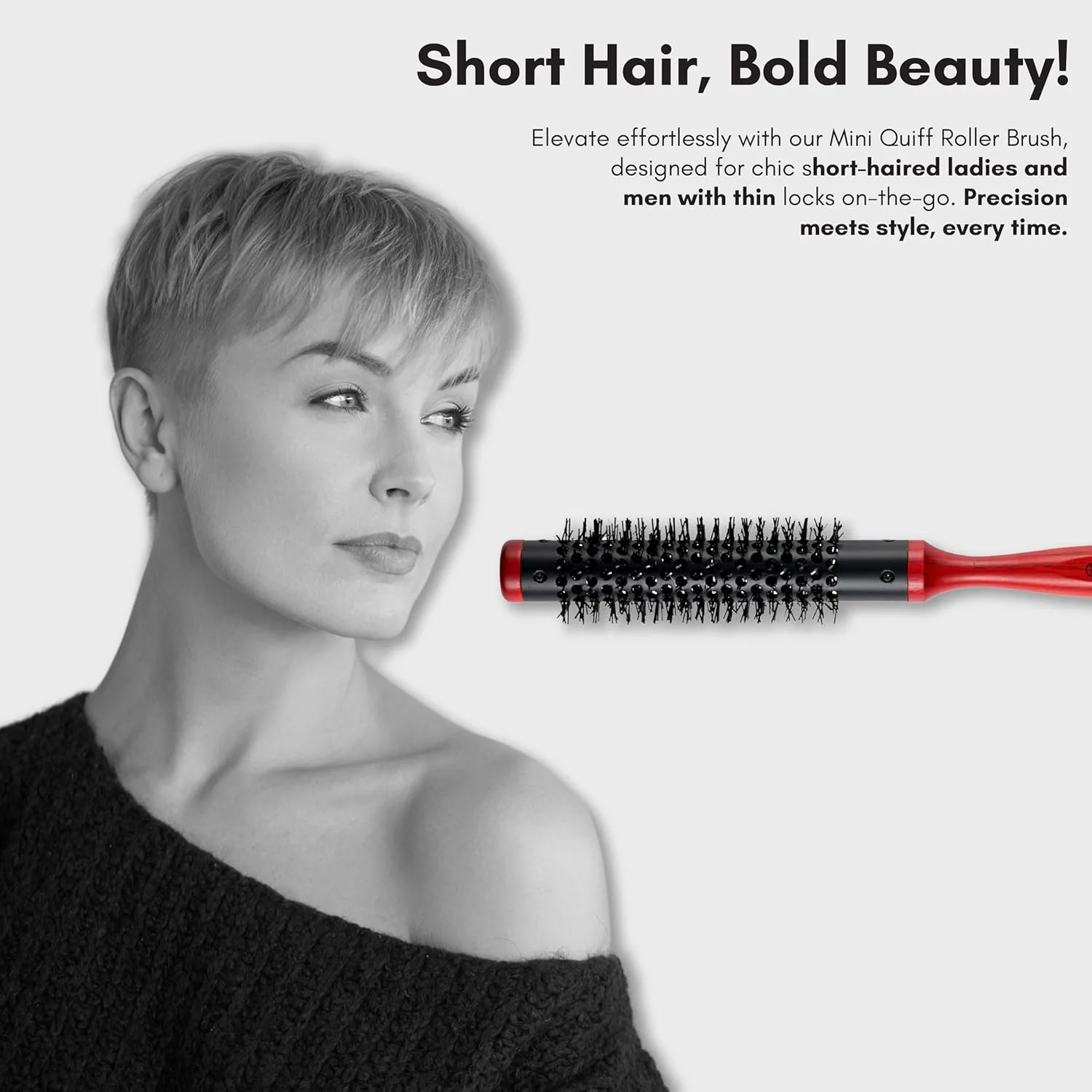 برس گرد کوچک بیوتی سیکرتس برای خشک کردن مو، برس فر کننده کوچک 0.75 اینچی با دسته چوبی و موهای نایلونی، برس حالت دهنده مو برای فر کردن، موهای کوتاه و نازک (0.75 اینچ | 19 میلی متر)