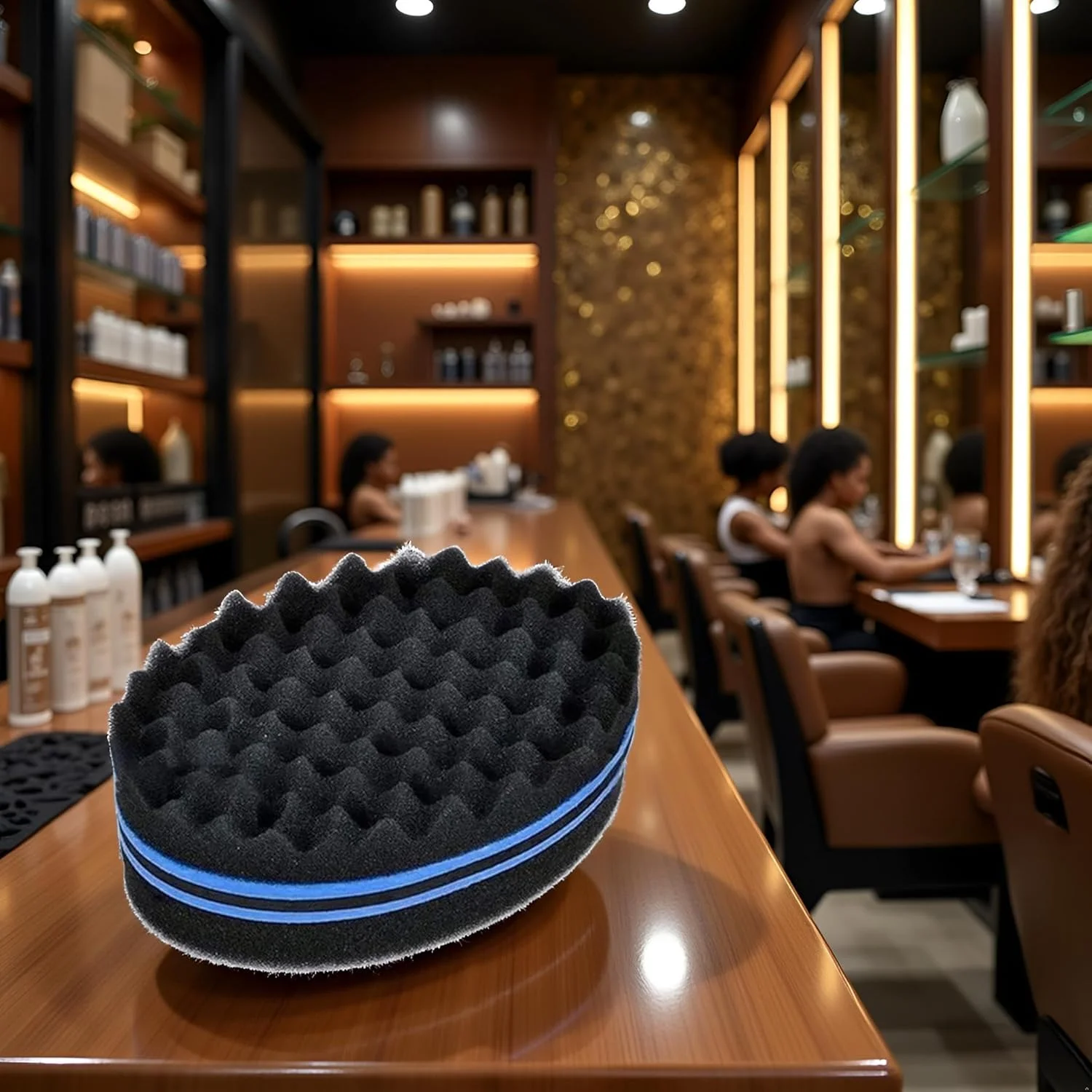 برس اسفنجی آرایشگری فر کننده مو، اسفنج مو با سوراخ های بزرگ، شانه دو طرفه، برس موج مو، ابزار مراقبت از فر آفریقایی، مناسب برای برس های حالت دهنده مو