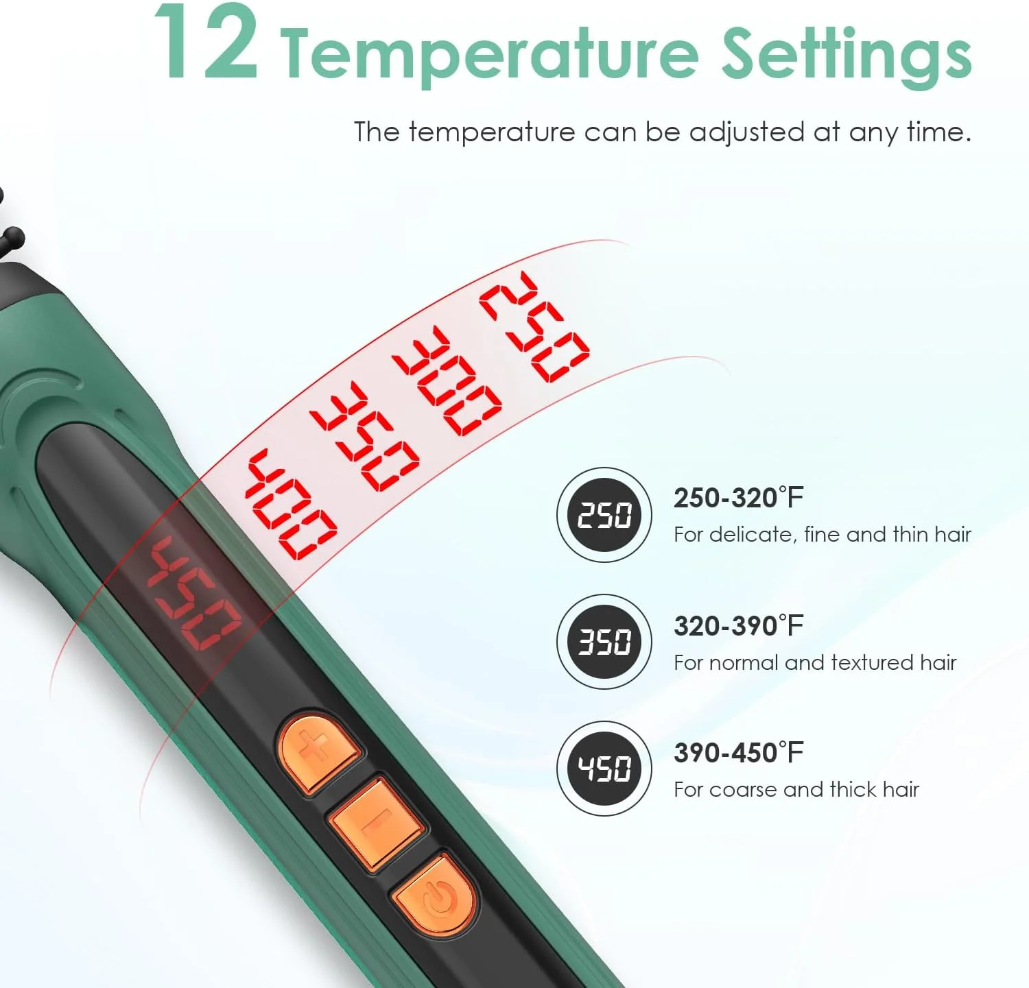 برس حرارتی گرد BANGMENG با قطر 3/4 اینچ، برس حالت دهنده حرارتی برای حجم دادن به موهای نازک، فر و صاف متوسط ​​مردان و زنان، اتو موی گرم شونده، 12 تنظیم دما (1.35 اینچ با موهای برس)