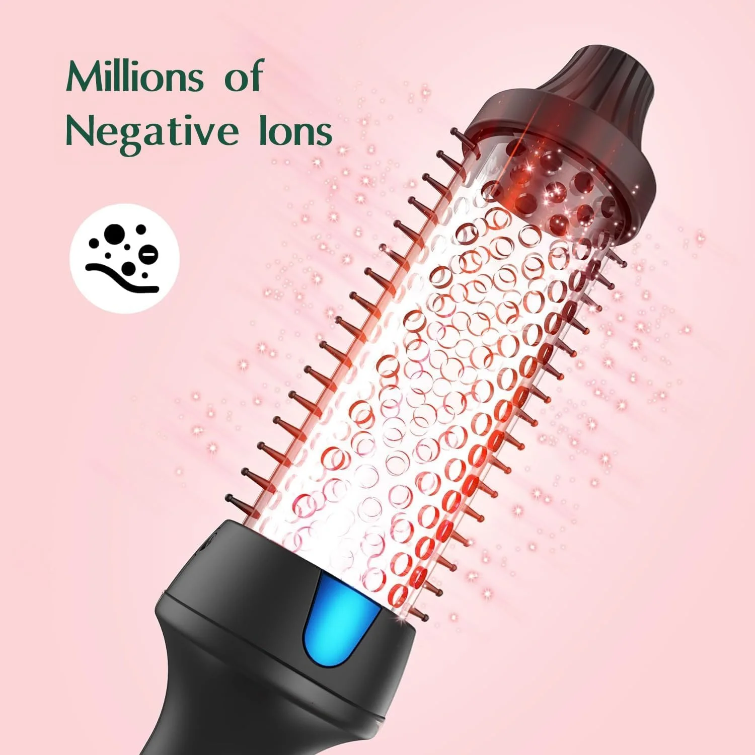 برس حرارتی یونی حرارتی ممتاز آرورا، برس گرد حرارتی 1.5 اینچی برای حالت دادن به مو با کنترل دما، شامل دستکش حرارتی و 2 گیره مو، صاف کننده و حجم دهنده