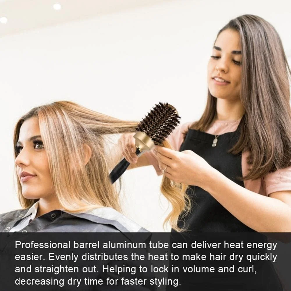 برس گرد ALANX برای خشک کردن مو، برس حالت دهنده حرفه ای مو، برس فر کننده گرد سرامیکی یونی حرارتی نانو شانه موی گرد برای زنان مردان کودکان (32 میلی متر)