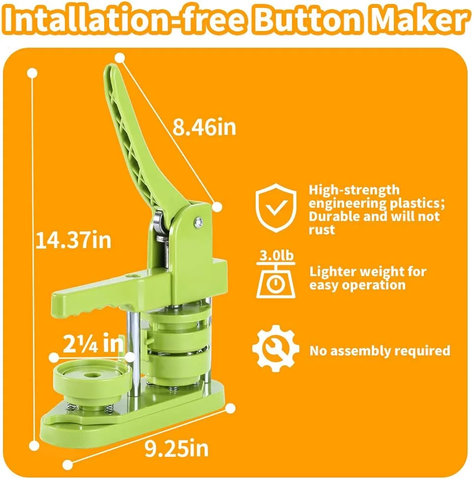 MK.Bear Installation-Free Button Badge Maker Machine 58mm (2¼ in) DIY Pin Button Maker Press Machine Badge Punch Press with Free 100pcs Button Parts&Pictures&Circle Cutter&MK.Bear Magic Book (Green) MK.Bear Installation-Free Button Badge Maker Machine 58mm (2¼ in) DIY Pin Button Maker Press Machine Badge Punch Press with Free 100pcs Button Parts&Pictures&Circle Cutter&MK.Bear Magic Book (Green)