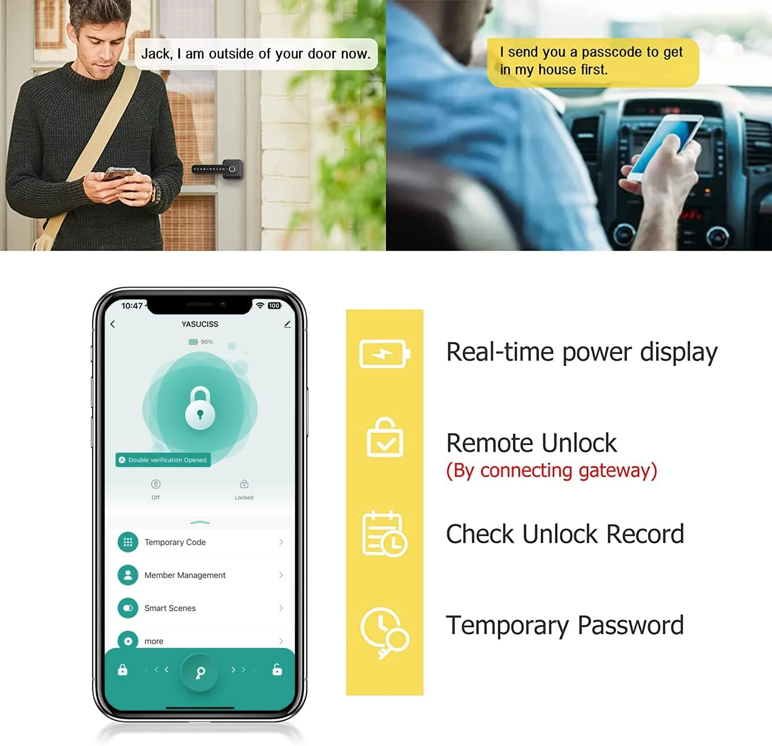 قفل هوشمند، دستگیره اثر انگشتی درب، دستگیره درب هوشمند 5 در 1 با عملکرد کامل برای اتاق خواب، دفتر، هتل، کمد، انبار، دستگیره درب بیومتریک (S1 Pro)