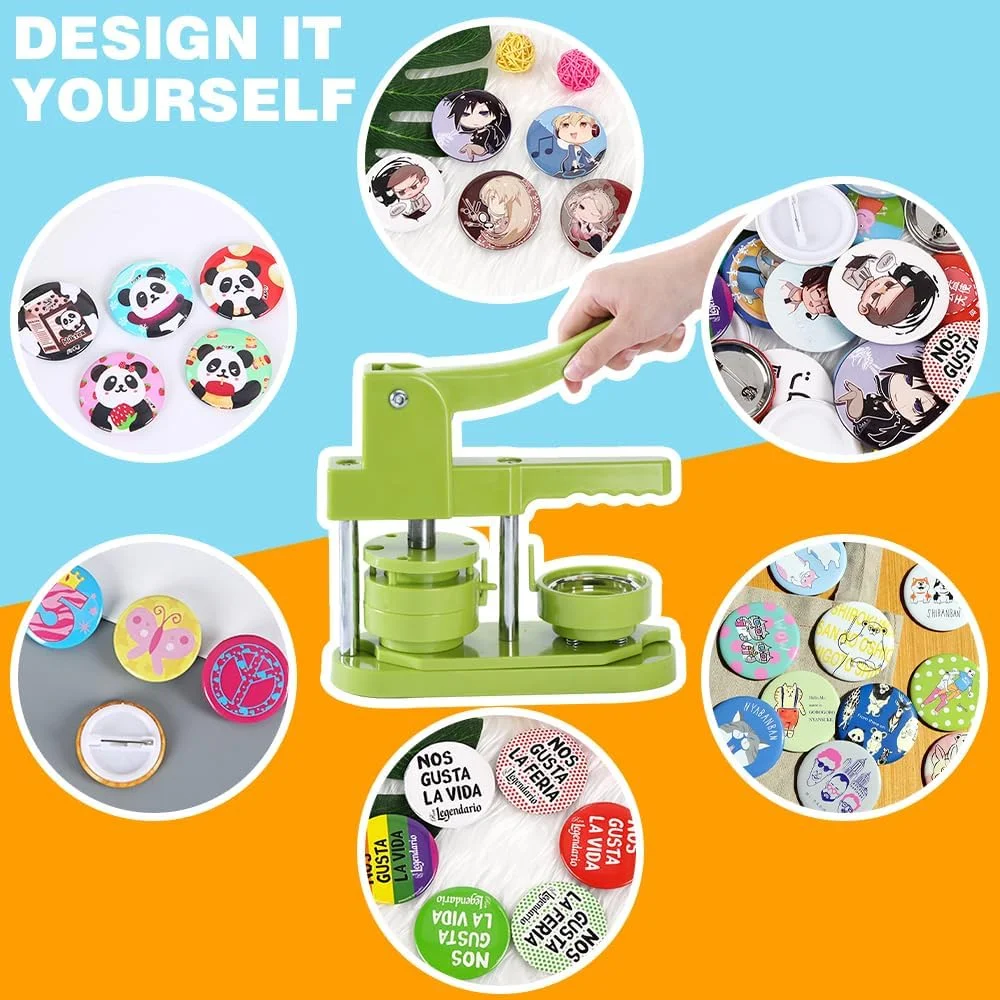 MK.Bear Installation-Free Button Badge Maker Machine 58mm (2¼ in) DIY Pin Button Maker Press Machine Badge Punch Press with Free 100pcs Button Parts&Pictures&Circle Cutter&MK.Bear Magic Book (Green) MK.Bear Installation-Free Button Badge Maker Machine 58mm (2¼ in) DIY Pin Button Maker Press Machine Badge Punch Press with Free 100pcs Button Parts&Pictures&Circle Cutter&MK.Bear Magic Book (Green)