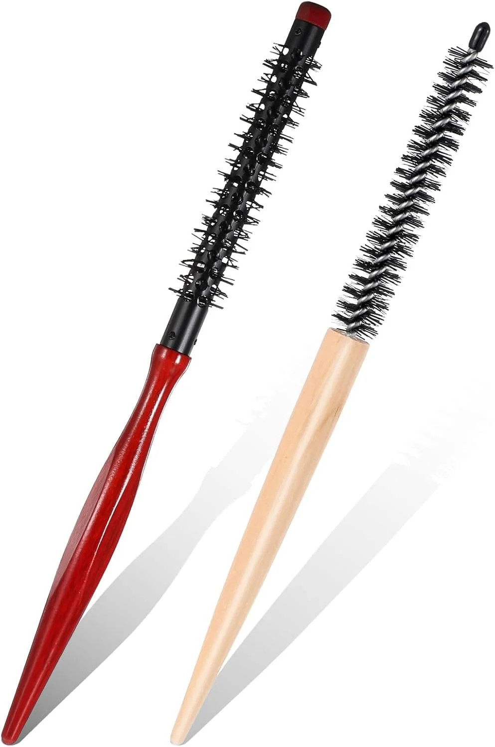 2 عدد برس گرد کوچک، برس گرد نازک برای حالت دادن مو، شانه فر کننده مسافرتی، برس رولی کوچک، شانه مو، برس مو، برس فر کننده کوچک برای موهای کوتاه، خشک کردن با سشوار، حالت دادن و لیفتینگ