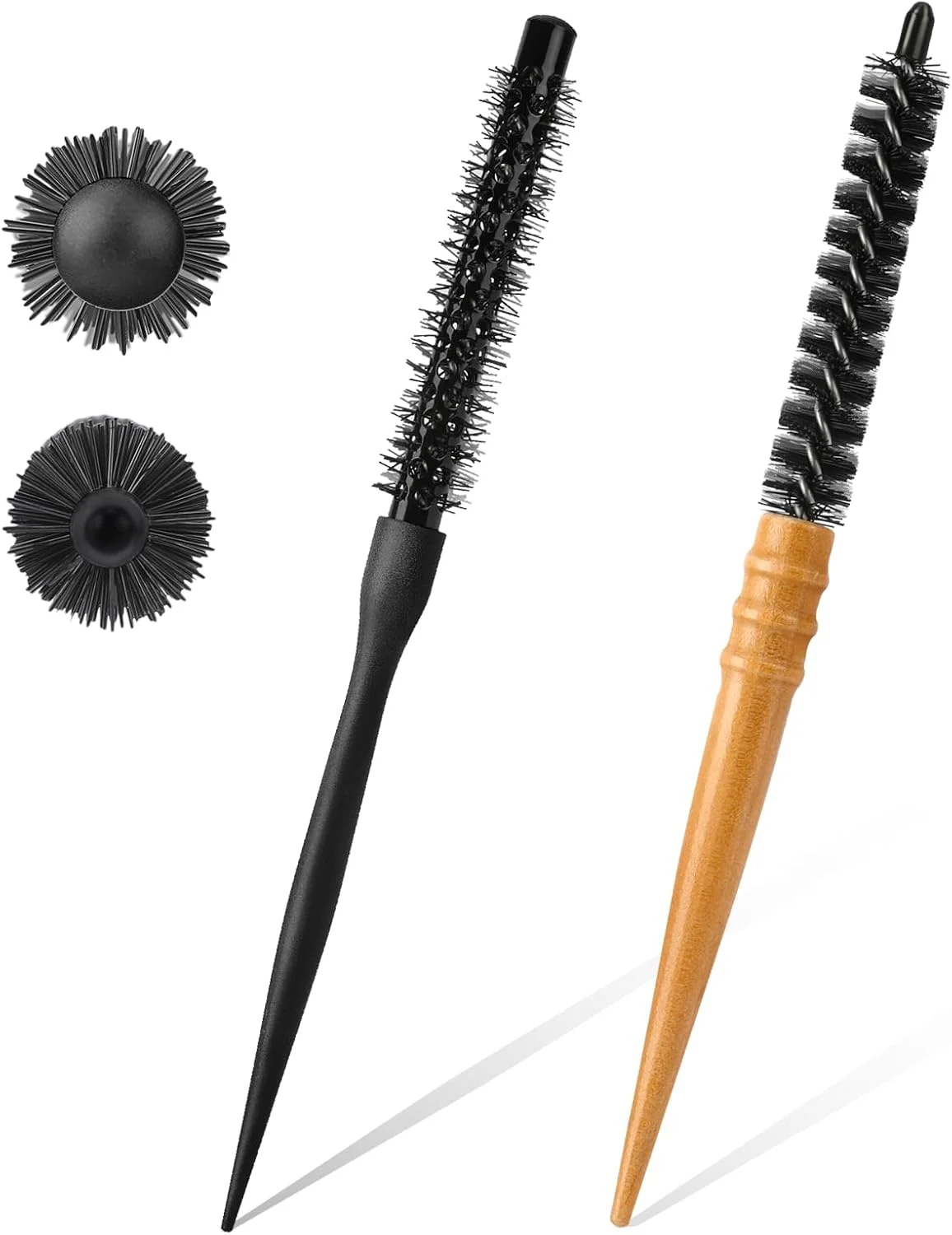 2 عدد برس گرد کوچک برای خشک کردن مو با سشوار، برس حالت دهنده موی حرفه ای مردانه شانه غلتکی فر کننده موی کرکی برای زنان