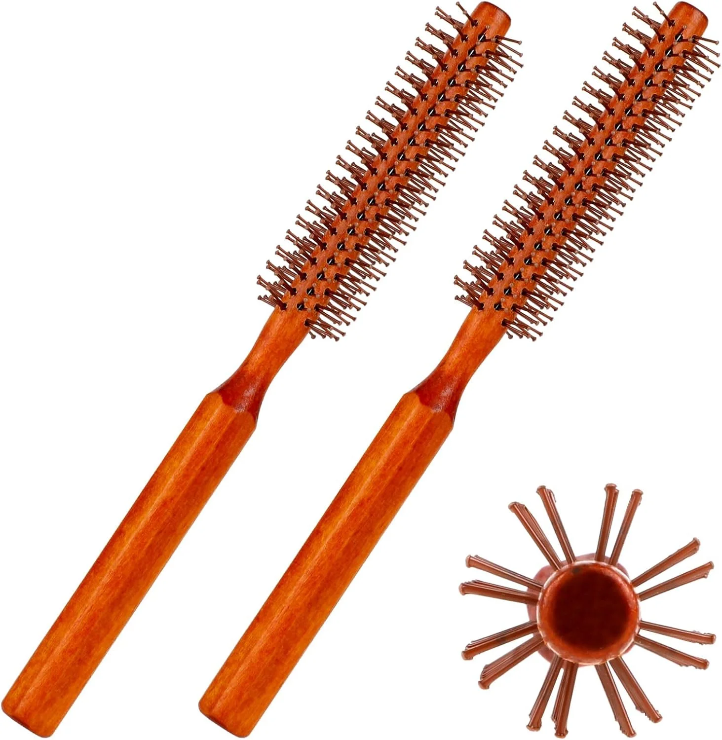 برس گرد کوچک کوئیف، برس گرد کوچک، برس غلطکی قابل حمل، برس فر کننده با 8 ردیف نایلونی، برس فر کننده مسافرتی، شانه فر کننده ضد الکتریسیته ساکن برای انواع مو، 2 عددی