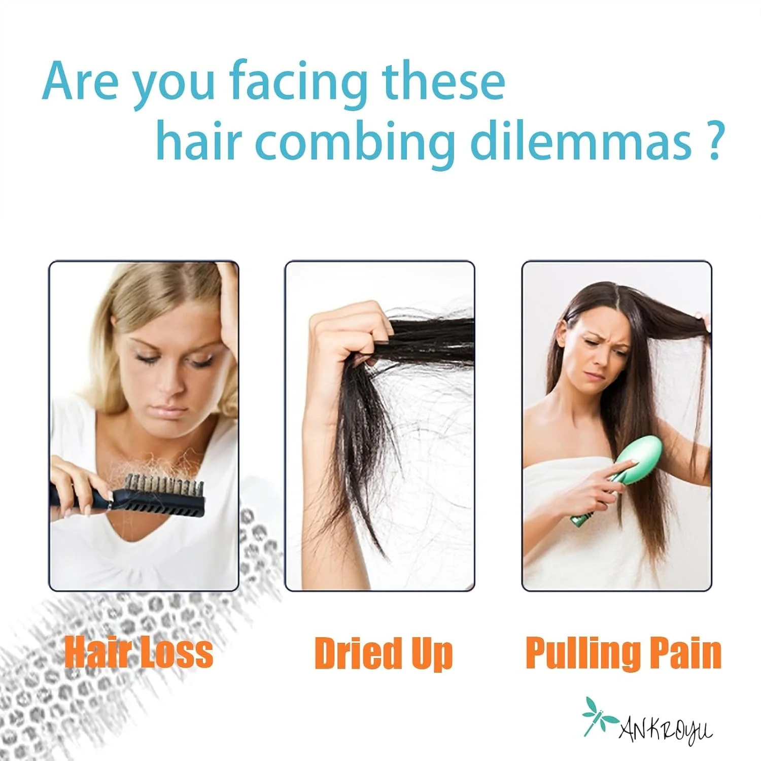 دو عدد برس گرد برای خشک کردن مو (قطر 2.5 و 3.3 سانتی متر)، نرم و ضد الکتریسیته ساکن، برس حالت دهنده حرفه ای مو برای حالت دادن، فر کردن و صاف کردن (غیر برقی)