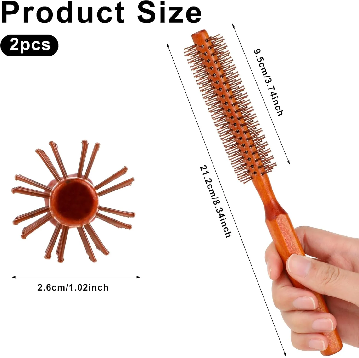 برس گرد کوچک کوئیف، برس گرد کوچک، برس غلطکی قابل حمل، برس فر کننده با 8 ردیف نایلونی، برس فر کننده مسافرتی، شانه فر کننده ضد الکتریسیته ساکن برای انواع مو، 2 عددی برس گرد کوچک کوئیف، برس گرد کوچک، برس غلطکی قابل حمل، برس فر کننده با 8 ردیف نایلونی، برس فر کننده مسافرتی، شانه فر کننده ضد الکتریسیته ساکن برای انواع مو، 2 عددی