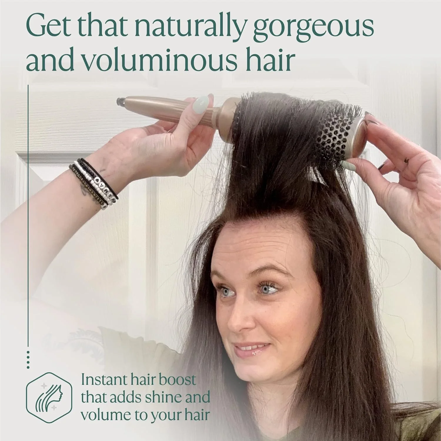 (میله 33 میلی‌متری) - برس موی گرد سرامیکی با میله بلند - برس حرفه‌ای یونی 33 میلی‌متری برای حالت دادن و سشوار کشیدن سالنی - برس موی منفذدار سرعت خشک کردن را افزایش می‌دهد، حجم مو را افزایش می‌دهد، موها را فر می‌کند برای انواع مو