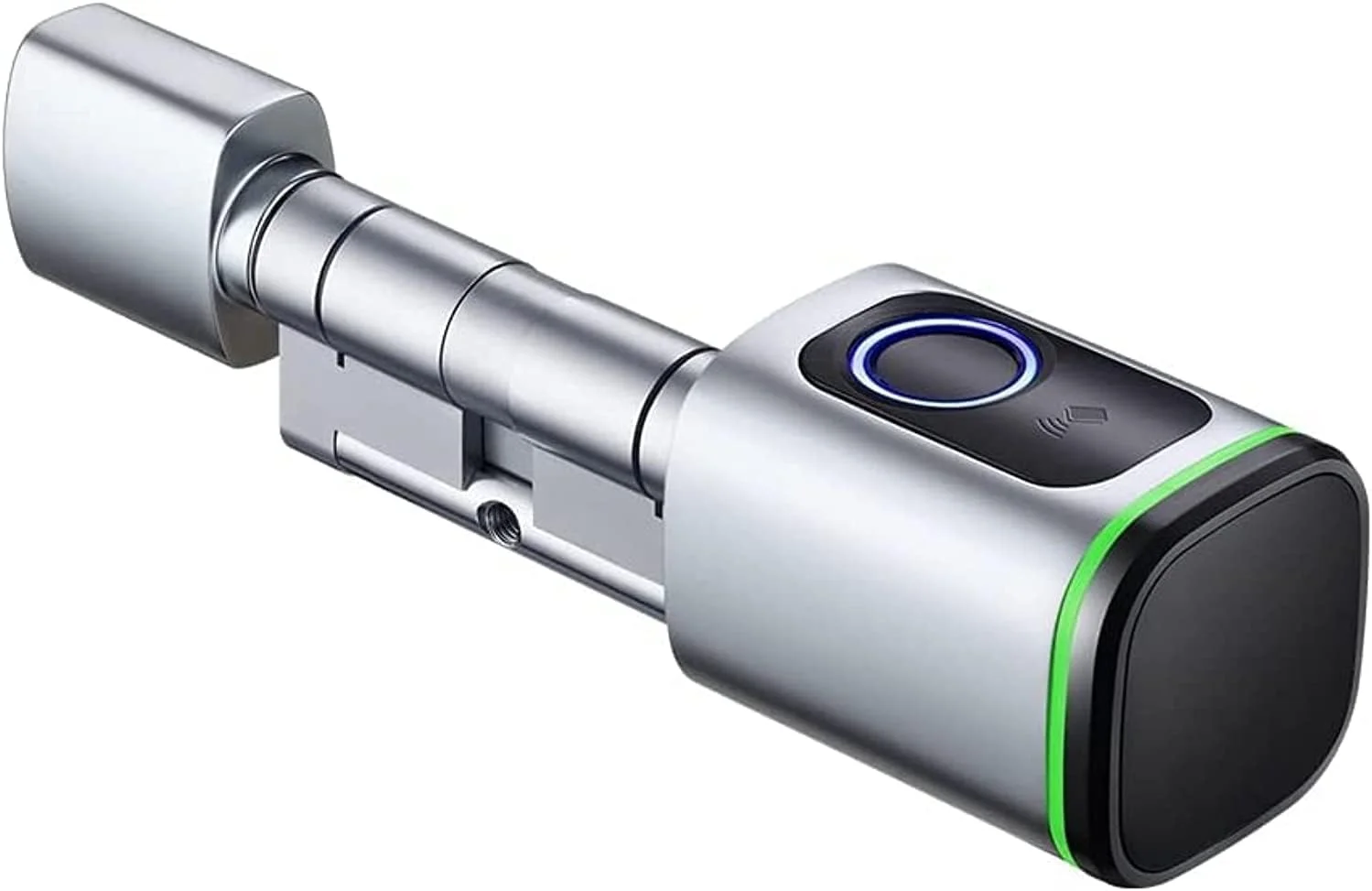 سیلندر قفل درب بدون کلید هوشمند Eazyliv Smart Solutions Tuya life با اثر انگشت بیومتریک بلوتوث کارت کلید RFID کلید فلزی نصب آسان مناسب اجاره (قفل درب-نقره ای 80MM)