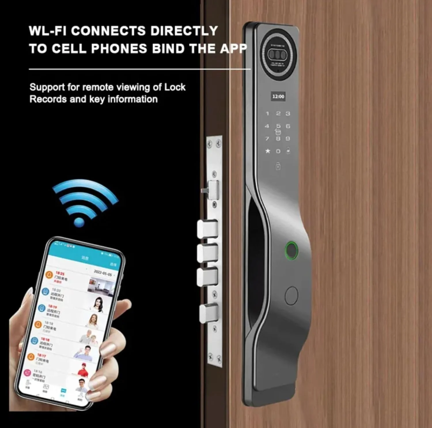 قفل درب تشخیص چهره سه بعدی هوشمند Eazyliv، قفل درب الکترونیکی WiFi Tuya Life APP، قفل درب اثر انگشتی، رمز عبور دیجیتال، کلید کارت IC برای خانه و ویلا قفل درب تشخیص چهره سه بعدی هوشمند Eazyliv، قفل درب الکترونیکی WiFi Tuya Life APP، قفل درب اثر انگشتی، رمز عبور دیجیتال، کلید کارت IC برای خانه و ویلا