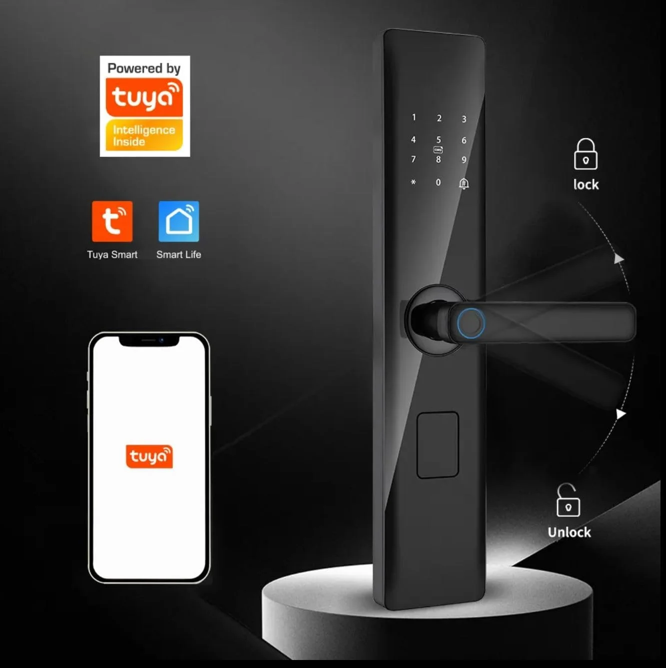 قفل هوشمند Eazyliv Tuya، قفل درب هوشمند WiFi، دستگیره با کارت و کلید، قفل درب بیومتریک، قفل درب اثر انگشتی با صفحه کلید، قفل درب دیجیتال برای دفتر، ویلا، خانه با مورتایز 6068 (مشکی) قفل هوشمند Eazyliv Tuya، قفل درب هوشمند WiFi، دستگیره با کارت و کلید، قفل درب بیومتریک، قفل درب اثر انگشتی با صفحه کلید، قفل درب دیجیتال برای دفتر، ویلا، خانه با مورتایز 6068 (مشکی)