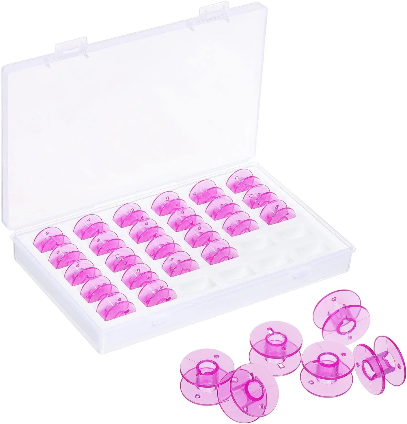 ماسوره های پلاستیکی MISETA برای چرخ خیاطی با جعبه گلدوزی، بسته 30 عددی بنفش (رنگ: بنفش)