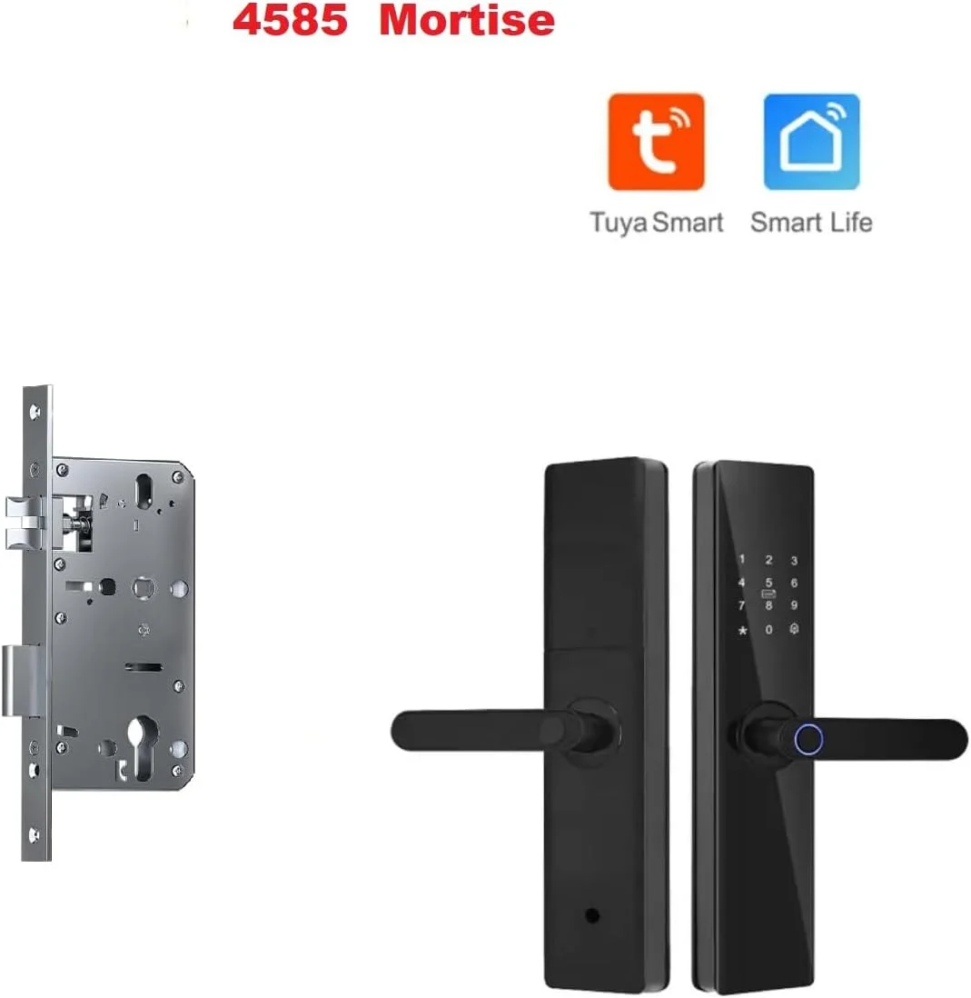 قفل هوشمند Eazyliv Tuya، قفل درب هوشمند WiFi، دستگیره با کارت و کلید، قفل درب بیومتریک، قفل درب اثر انگشتی با صفحه کلید، قفل درب دیجیتال برای دفتر، ویلا، خانه با مورتایز 4585 (مشکی) قفل هوشمند Eazyliv Tuya، قفل درب هوشمند WiFi، دستگیره با کارت و کلید، قفل درب بیومتریک، قفل درب اثر انگشتی با صفحه کلید، قفل درب دیجیتال برای دفتر، ویلا، خانه با مورتایز 4585 (مشکی)