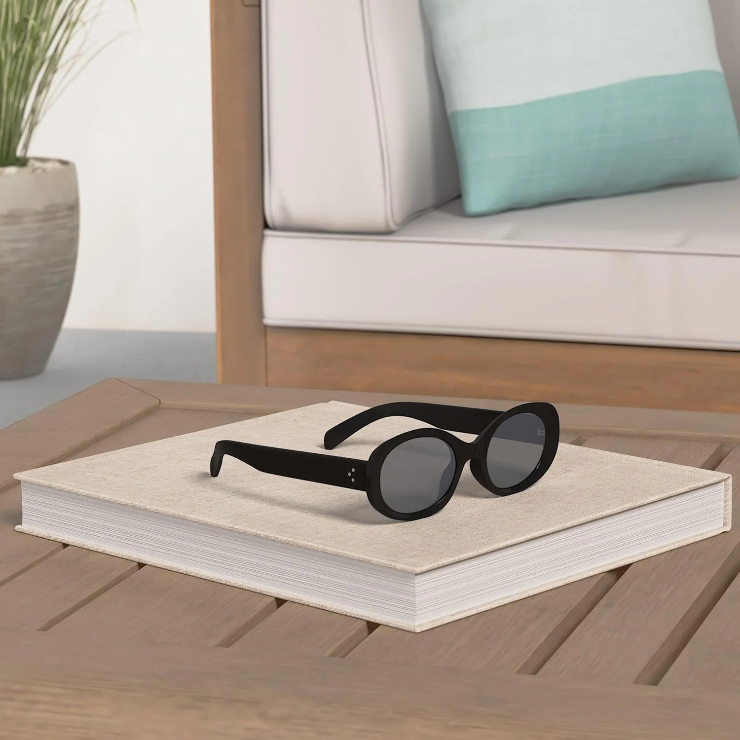 عینک آفتابی بیضی رترو Zeelool زنانه پلاریزه با محافظت UV400، عینک آفتابی دهه 90، سایه های وینتیج