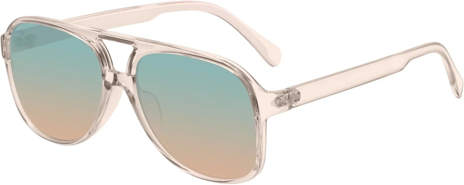 عینک آفتابی خلبانی رترو YDAOWKN برای زنان و مردان، فریم بزرگ، عینک آفتابی کلاسیک و قدیمی دهه 70