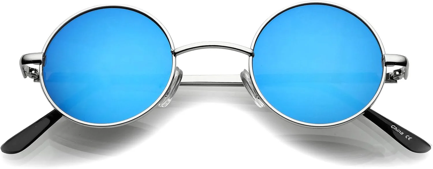 عینک آفتابی گرد رترو زنانه zeroUV با لنز آینه ای رنگی، مدل جان لنون